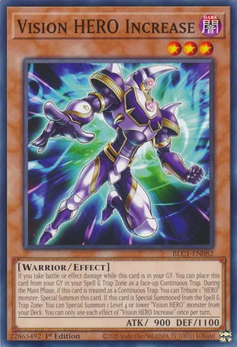 Vision HERO Increase BLC1-EN082 Yu-Gi-Oh card from Battles of Legend: Chapter 1