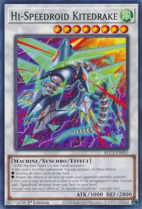 Hi-Speedroid Kitedrake BLC1-EN092 Yu-Gi-Oh card from Battles of Legend: Chapter 1
