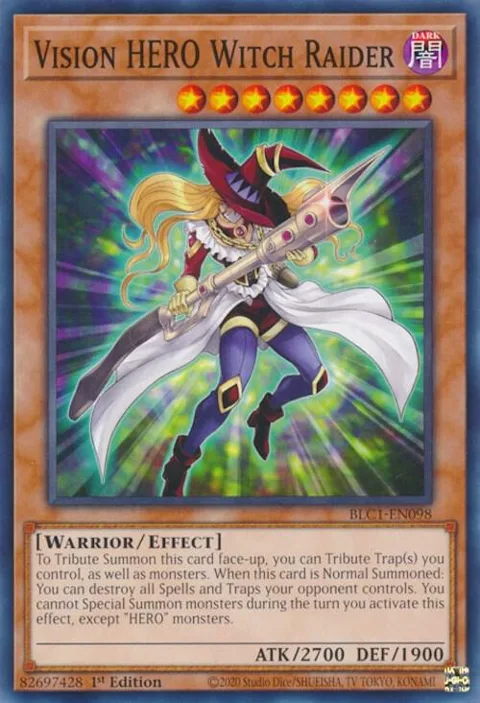Vision HERO Witch Raider BLC1-EN098 Yu-Gi-Oh card from Battles of Legend: Chapter 1