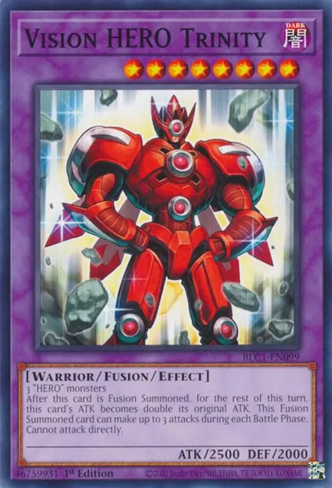 Vision HERO Trinity BLC1-EN099 Yu-Gi-Oh card from Battles of Legend: Chapter 1
