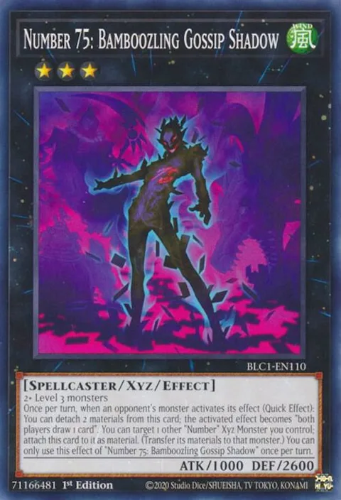 Number 75: Bamboozling Gossip Shadow BLC1-EN110 Yu-Gi-Oh card from Battles of Legend: Chapter 1