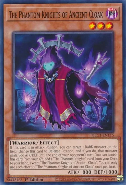 The Phantom Knights of Ancient Cloak BLC1-EN115 Yu-Gi-Oh card from Battles of Legend: Chapter 1
