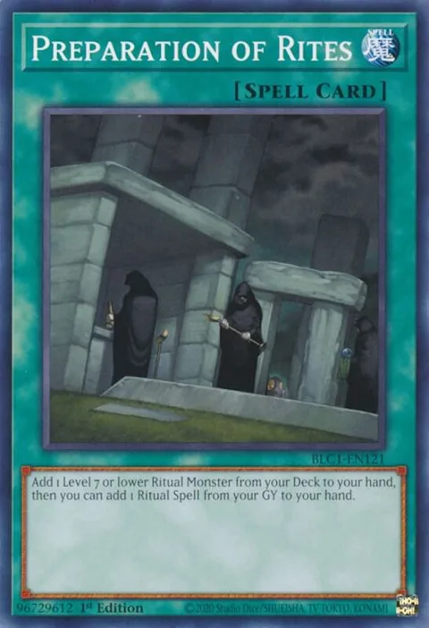 Preparation of Rites BLC1-EN121 Yu-Gi-Oh card from Battles of Legend: Chapter 1