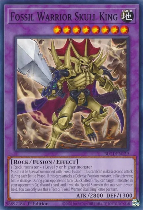 Fossil Warrior Skull King BLC1-EN129 Yu-Gi-Oh card from Battles of Legend: Chapter 1