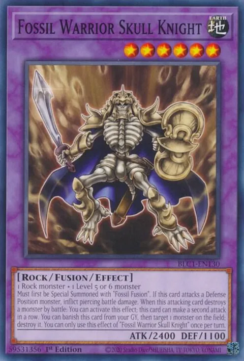 Fossil Warrior Skull Knight BLC1-EN130 Yu-Gi-Oh card from Battles of Legend: Chapter 1