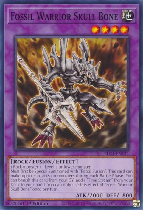 Fossil Warrior Skull Bone BLC1-EN131 Yu-Gi-Oh card from Battles of Legend: Chapter 1