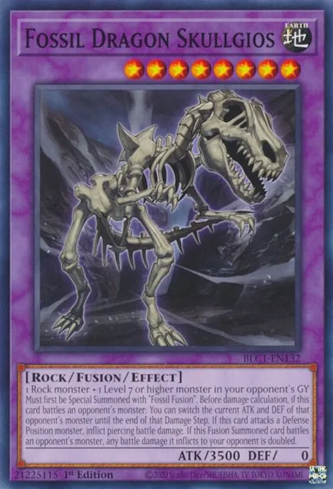 Fossil Dragon Skullgios BLC1-EN132 Yu-Gi-Oh card from Battles of Legend: Chapter 1