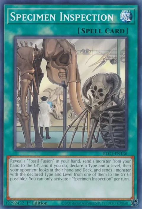 Specimen Inspection BLC1-EN136 Yu-Gi-Oh card from Battles of Legend: Chapter 1