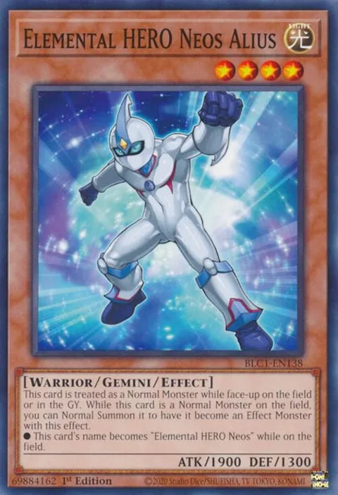 Elemental HERO Neos Alius BLC1-EN138 Yu-Gi-Oh card from Battles of Legend: Chapter 1
