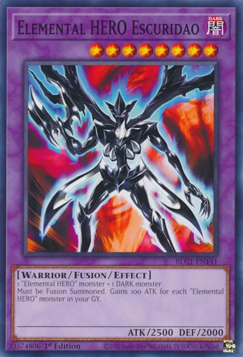 Elemental HERO Escuridao BLC1-EN141 Yu-Gi-Oh card from Battles of Legend: Chapter 1