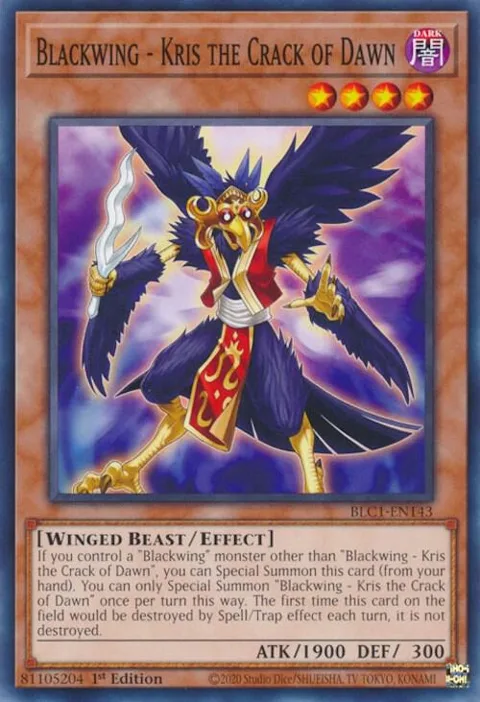 Blackwing - Kris the Crack of Dawn BLC1-EN143 Yu-Gi-Oh card from Battles of Legend: Chapter 1