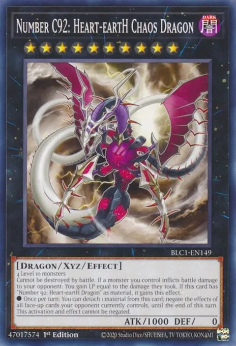 Number C92: Heart-eartH Chaos Dragon BLC1-EN149 Yu-Gi-Oh card from Battles of Legend: Chapter 1