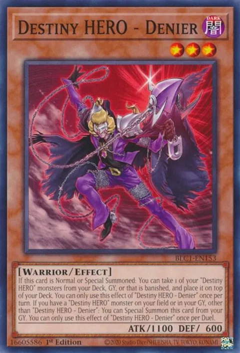Destiny HERO - Denier BLC1-EN153 Yu-Gi-Oh card from Battles of Legend: Chapter 1