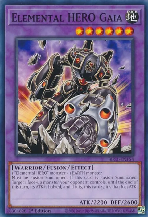 Elemental HERO Gaia BLC1-EN154 Yu-Gi-Oh card from Battles of Legend: Chapter 1