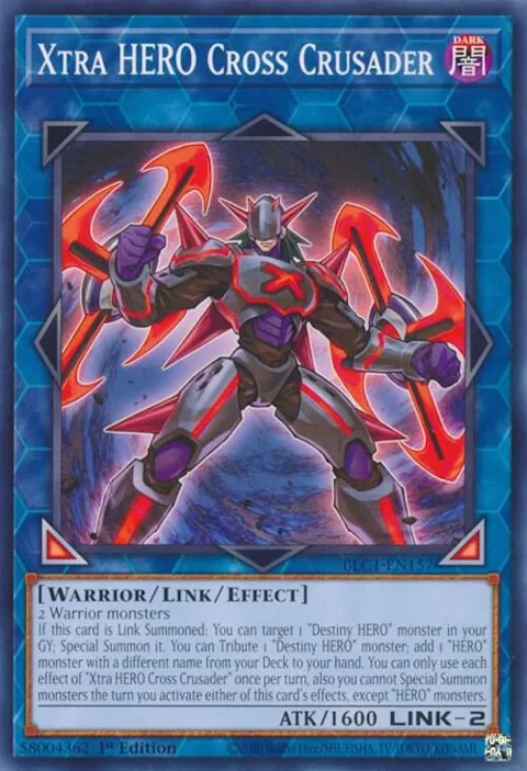 Xtra HERO Cross Crusader BLC1-EN157 Yu-Gi-Oh card from Battles of Legend: Chapter 1