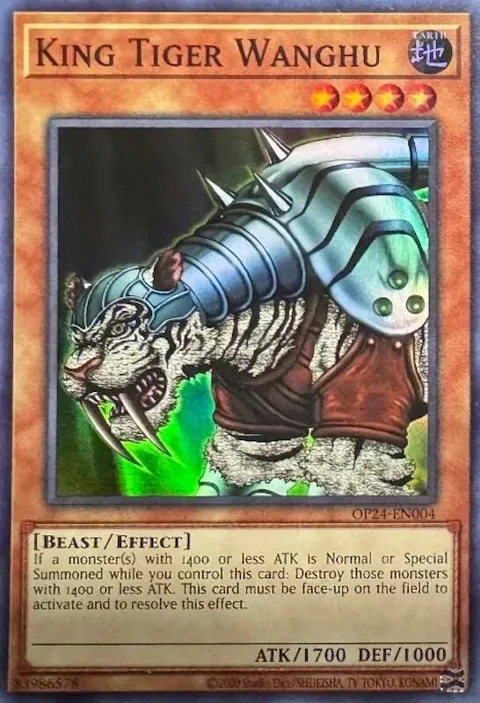 King Tiger Wanghu OP24-EN004 Yu-Gi-Oh card from OTS Tournament Pack 24