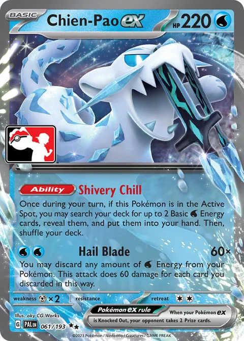 Chien-Pao ex #061/193 Holofoil Pokémon card from Prize Pack Series Cards