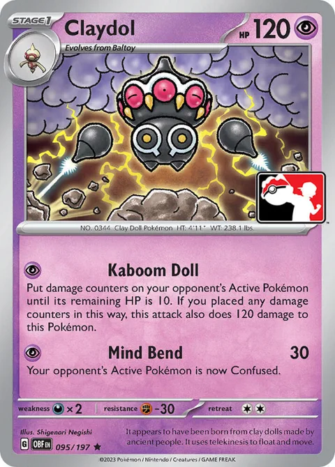 Claydol #095/197 Pokémon card from Prize Pack Series Cards