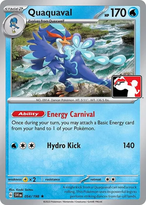 Quaquaval #054/198 Pokémon card from Prize Pack Series Cards