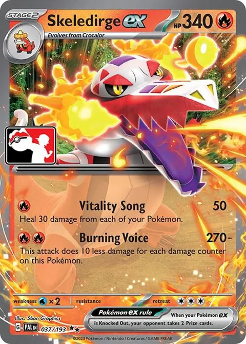 Skeledirge ex #037/193 Holofoil Pokémon card from Prize Pack Series Cards