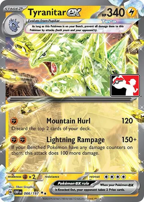 Tyranitar ex #066/197 Holofoil Pokémon card from Prize Pack Series Cards