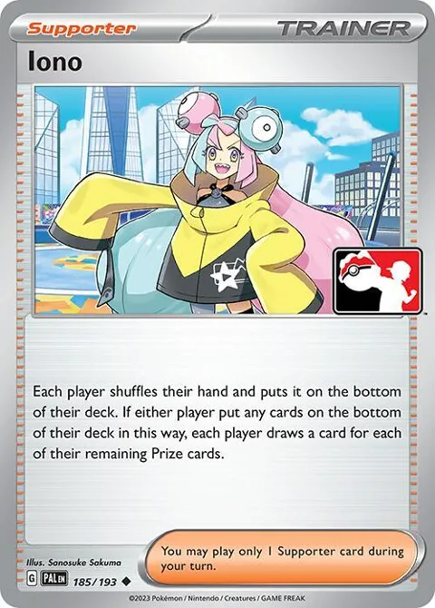 Iono #185/193 Pokémon card from Prize Pack Series Cards