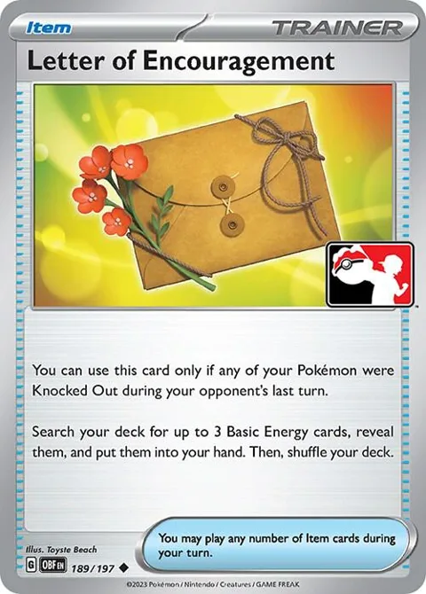 Letter of Encouragement #189/197 Pokémon card from Prize Pack Series Cards