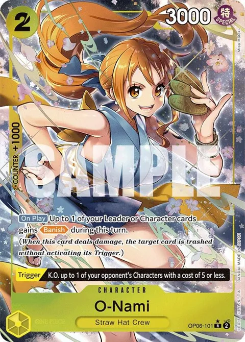 O-Nami Alt Art OP06-101 One Piece card from Wings of the Captain