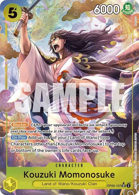 Kouzuki Momonosuke Alt Art OP06-107 One Piece card from Wings of the Captain