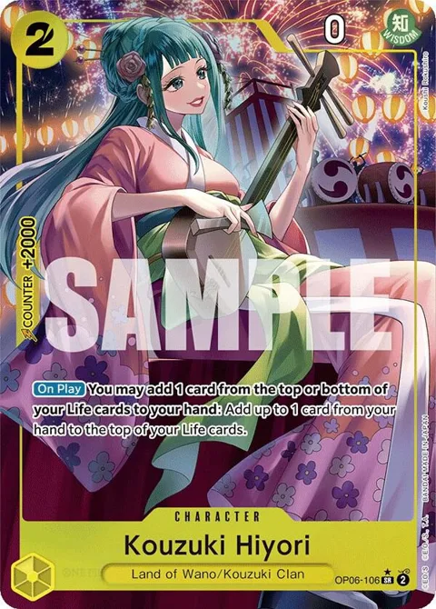 Kouzuki Hiyori Alt Art OP06-106 One Piece card from Wings of the Captain