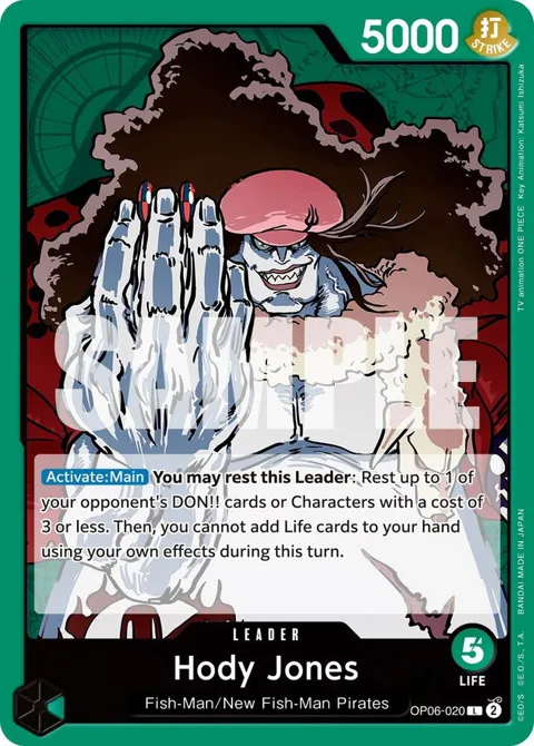 Hody Jones OP06-020 One Piece card from Wings of the Captain