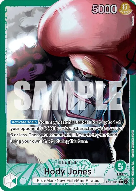 Hody Jones Alt Art OP06-020 One Piece card from Wings of the Captain