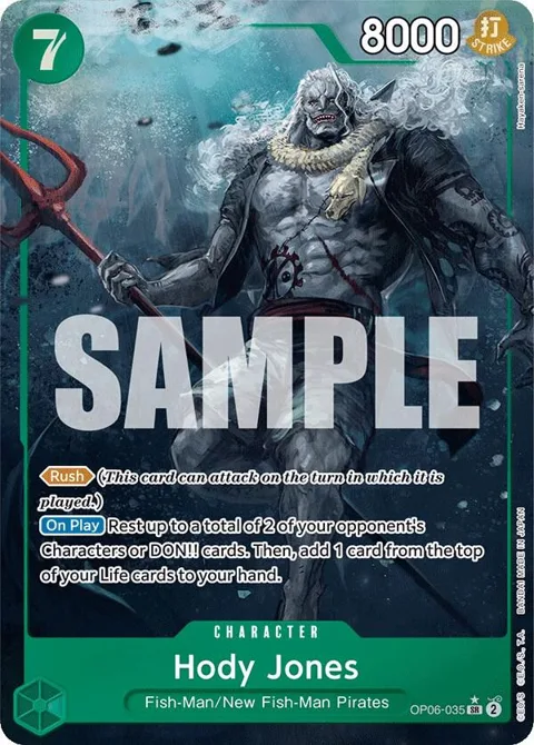 Hody Jones Alt Art OP06-035 One Piece card from Wings of the Captain