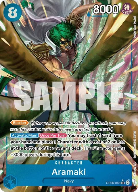 Aramaki Alt Art OP06-043 One Piece card from Wings of the Captain