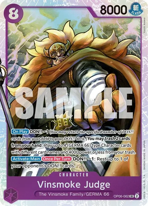 Vinsmoke Judge OP06-062 One Piece card from Wings of the Captain