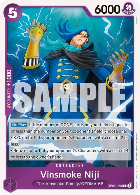 Vinsmoke Niji OP06-065 One Piece card from Wings of the Captain