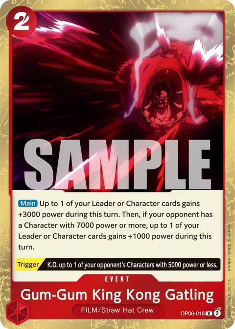 Gum-Gum King Kong Gatling OP06-018 One Piece card from Wings of the Captain