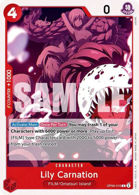 Lily Carnation OP06-015 One Piece card from Wings of the Captain