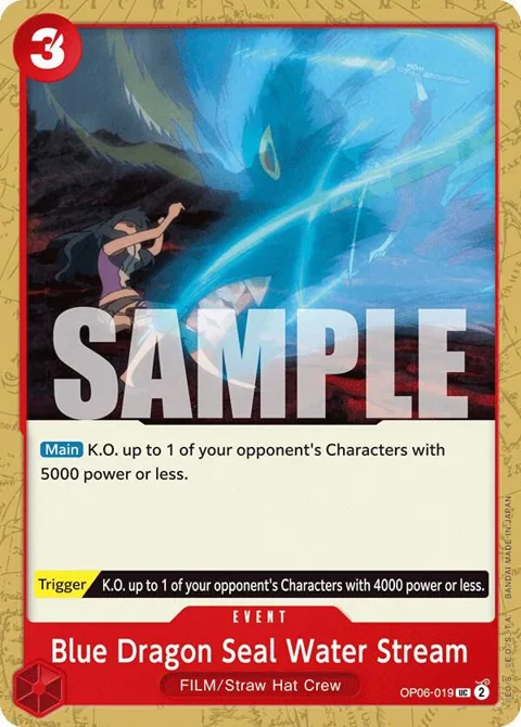 Blue Dragon Seal Water Stream OP06-019 One Piece card from Wings of the Captain
