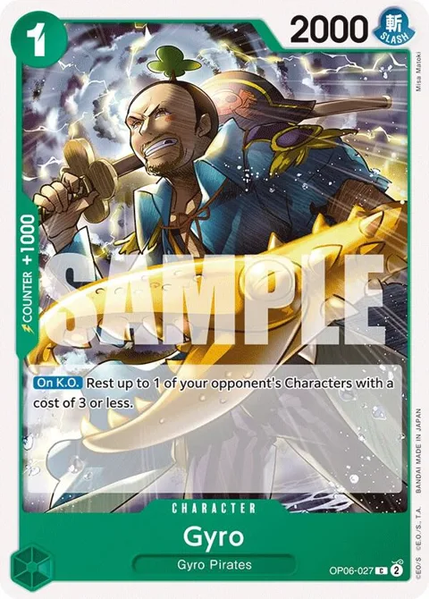 Gyro OP06-027 One Piece card from Wings of the Captain