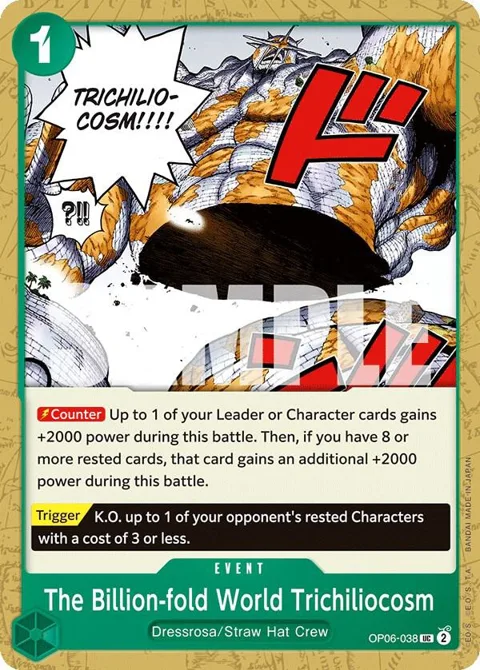 The Billion-fold World Trichiliocosm OP06-038 One Piece card from Wings of the Captain