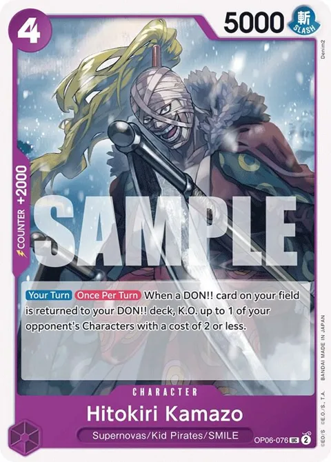 Hitokiri Kamazo OP06-076 One Piece card from Wings of the Captain