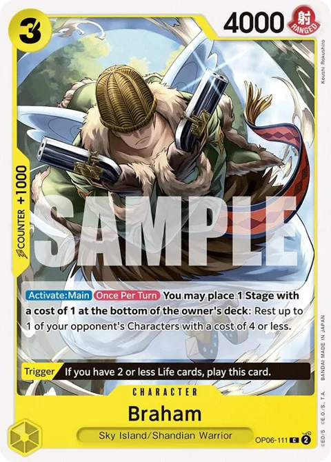 Braham OP06-111 One Piece card from Wings of the Captain