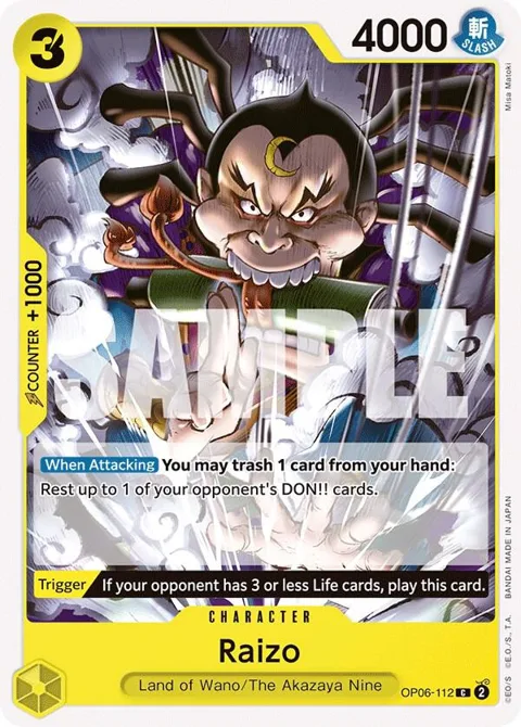 Raizo OP06-112 One Piece card from Wings of the Captain