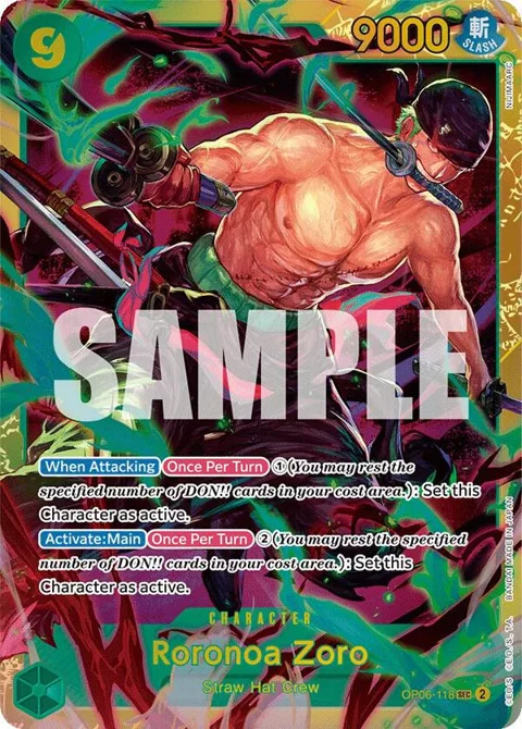 Roronoa Zoro OP06-118 One Piece card from Wings of the Captain