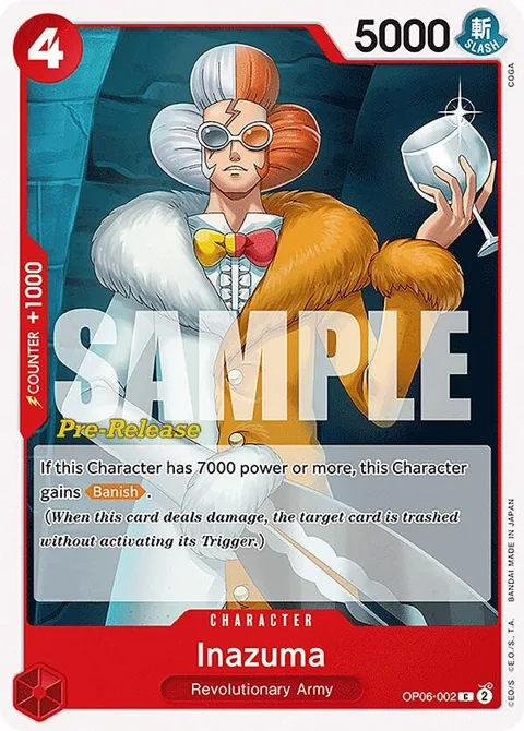 Inazuma OP06-002 Pre-Release One Piece card from Wings of the Captain Pre-Release Cards
