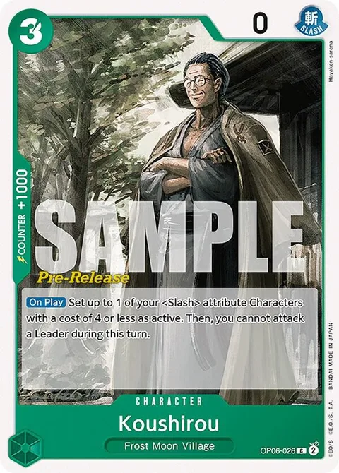 Koushirou OP06-026 Pre-Release One Piece card from Wings of the Captain Pre-Release Cards