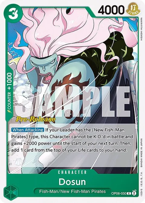 Dosun OP06-030 Pre-Release One Piece card from Wings of the Captain Pre-Release Cards