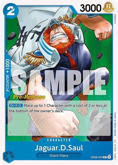 Jaguar.D.Saul OP06-053 Pre-Release One Piece card from Wings of the Captain Pre-Release Cards