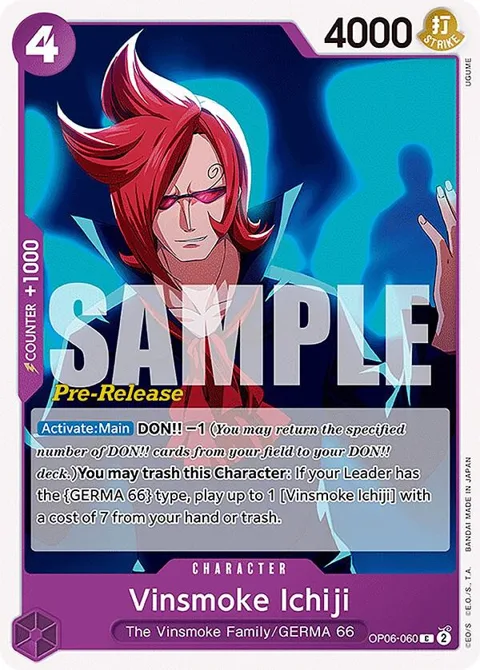 Vinsmoke Ichiji OP06-060 Pre-Release One Piece card from Wings of the Captain Pre-Release Cards
